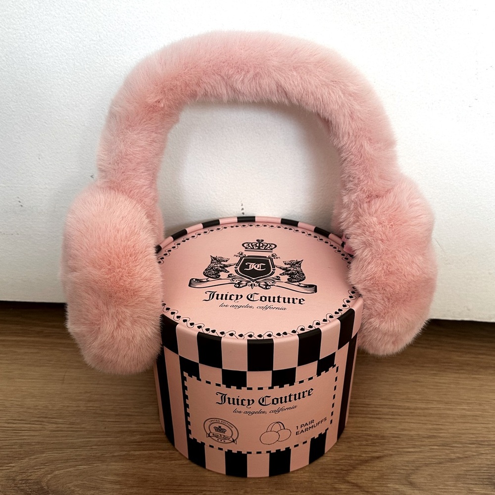 💯% Authentic Juicy Couture Pink Faux Fur Earmuffs